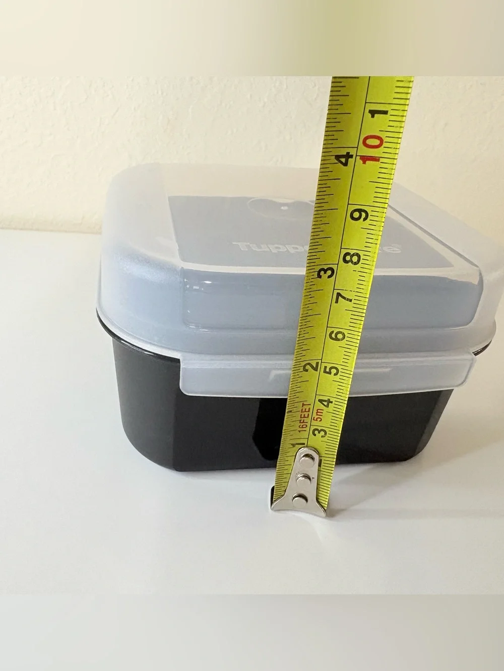 Tupperware Storzalot  black Clear Food Storage Container 4in/4in/3 in